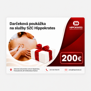 Darčeková poukážka na služby SZC Hippokrates v hodnote 200€
