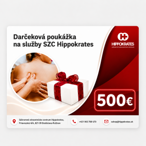 Darčeková poukážka na služby SZC Hippokrates v hodnote 500€